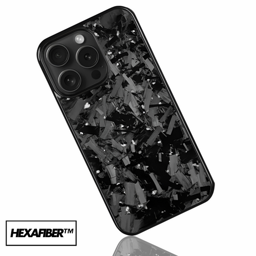 iPhone Large Forged Carbon Fiber Flakes Case | Black